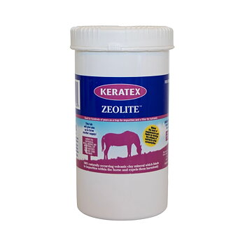 Keratex Zeolite 900 g mineraldetox burk på vit bakgrund.