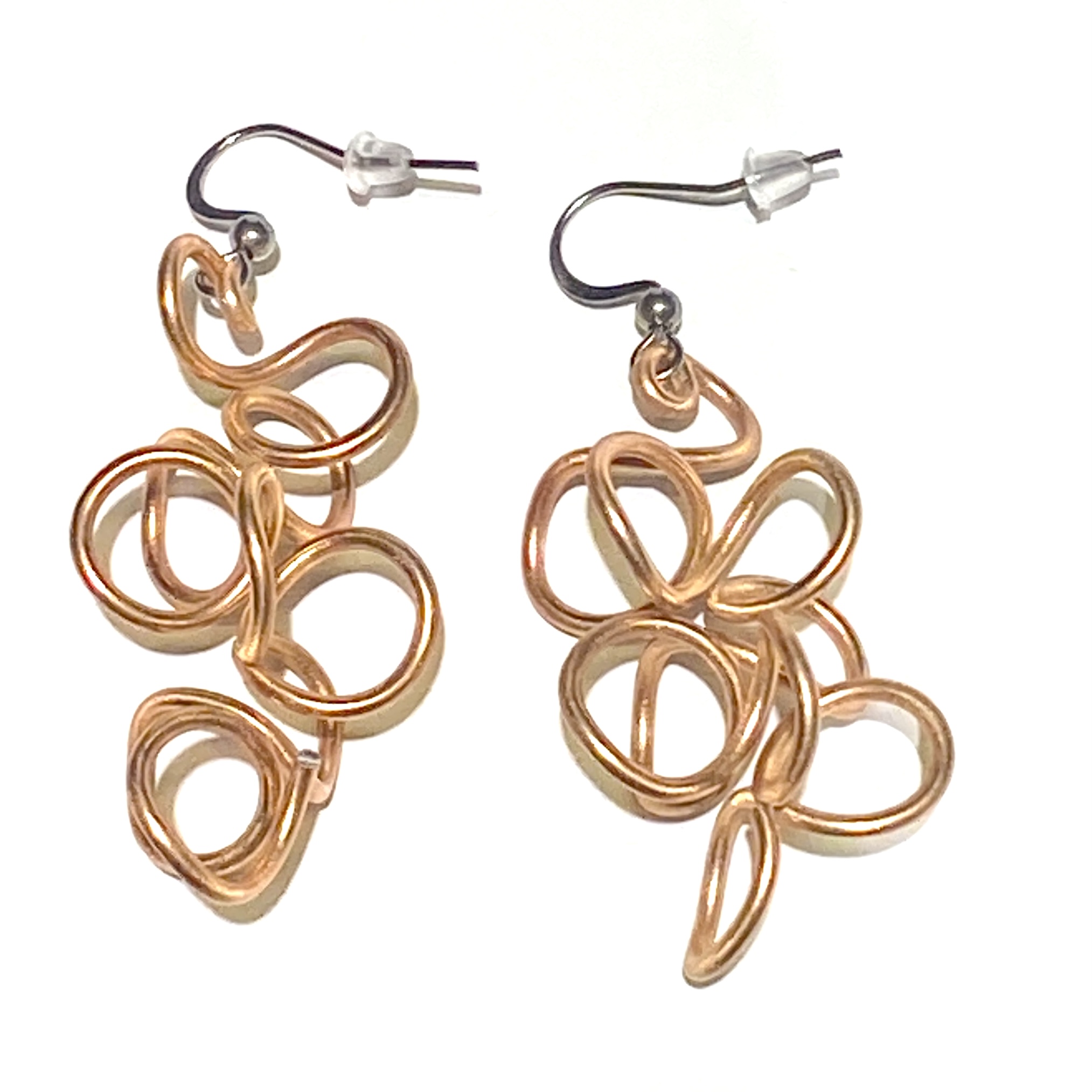 Earrings Trassel copper/rosegold 