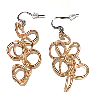 Earrings Trassel copper/rosegold 