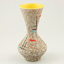 Heinz Siery (1950s) Orange/White Vase with Modern Decor 19 cm 