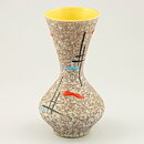 Heinz Siery (1950s) Orange/White Vase with Modern Decor 19 cm 