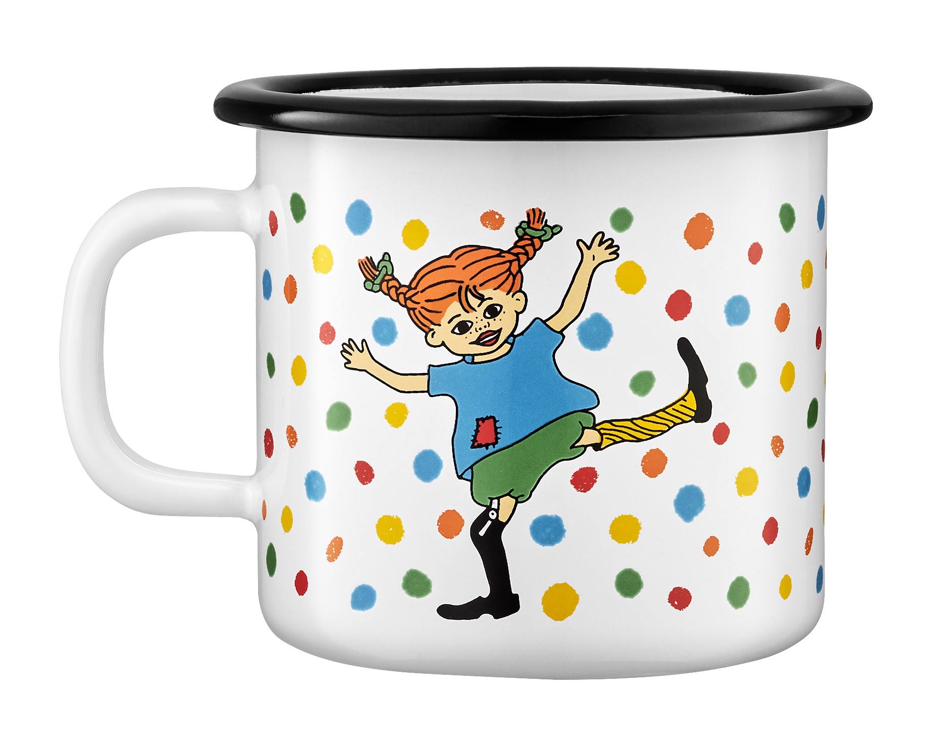 Pippi Långstrump Emaljmugg 2,5 dl - Hoppsansa - 2