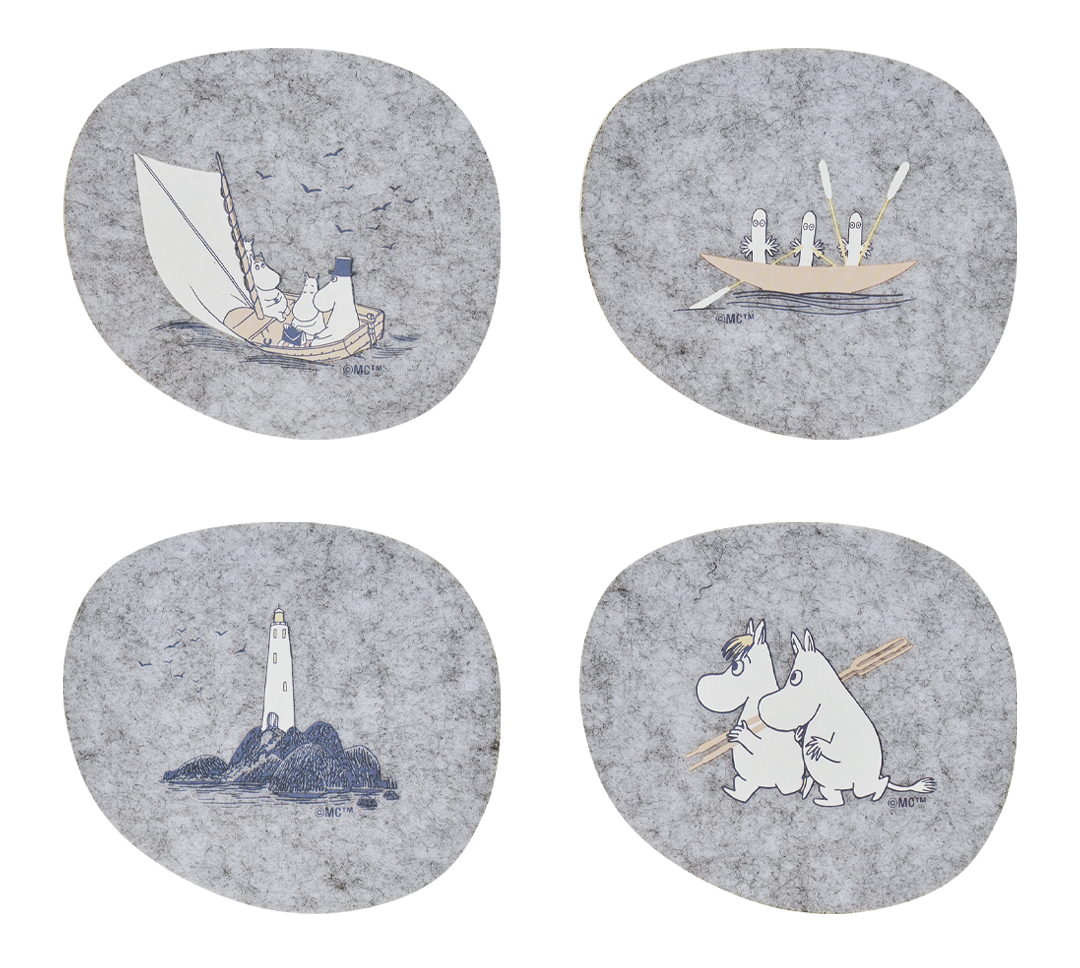 Mumin Glasunderlägg 4-Pack - Sailors