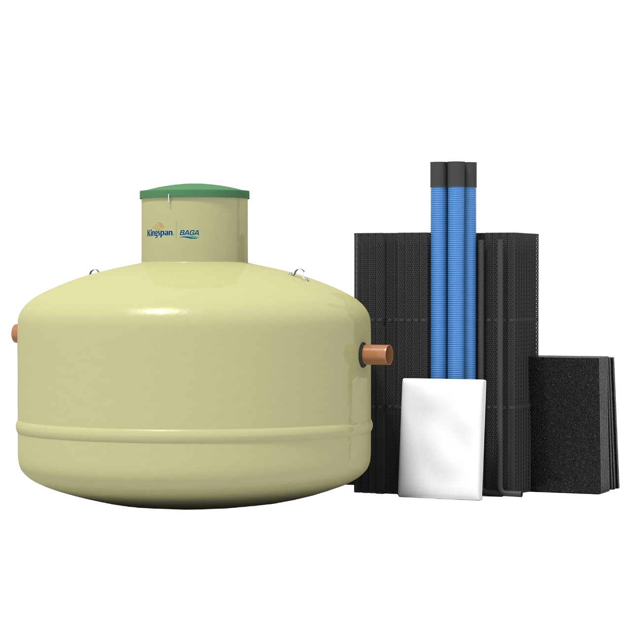 BAGA Effektiv 2,2m³ 1 hushåll Slamavskiljare och bioModulpaket WC+BDT
