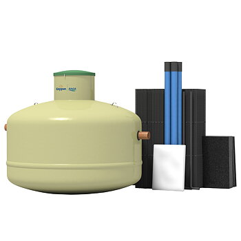 BAGA Effektiv 2,2m³ 1 hushåll Slamavskiljare och bioModulpaket WC+BDT