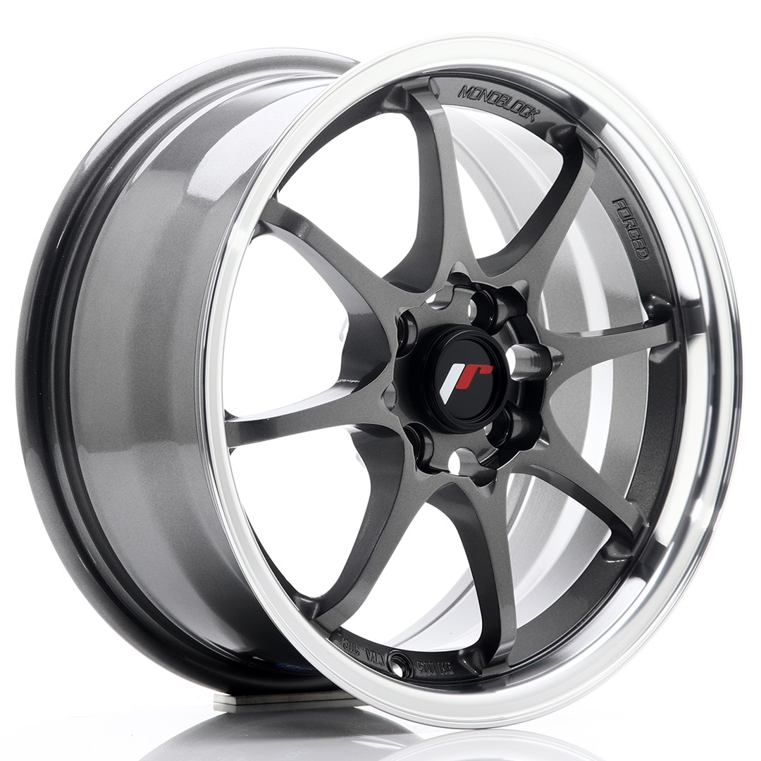 15" JR Wheels JR5 - Gunmetal Machined Lip
