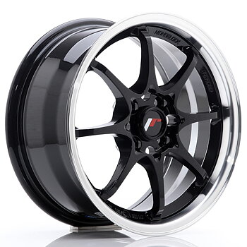 15" JR Wheels JR5 - Glossy Black Machined Lip