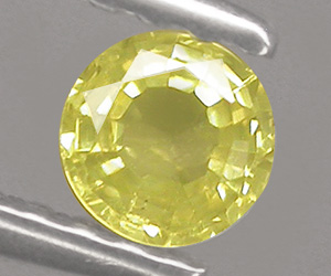 3.7 mm rund mycket vacker naturlig gul safir ädelsten - 3