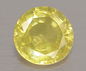 3.7 mm rund mycket vacker naturlig gul safir ädelsten