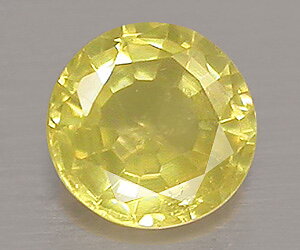 3.7 mm rund mycket vacker naturlig gul safir ädelsten
