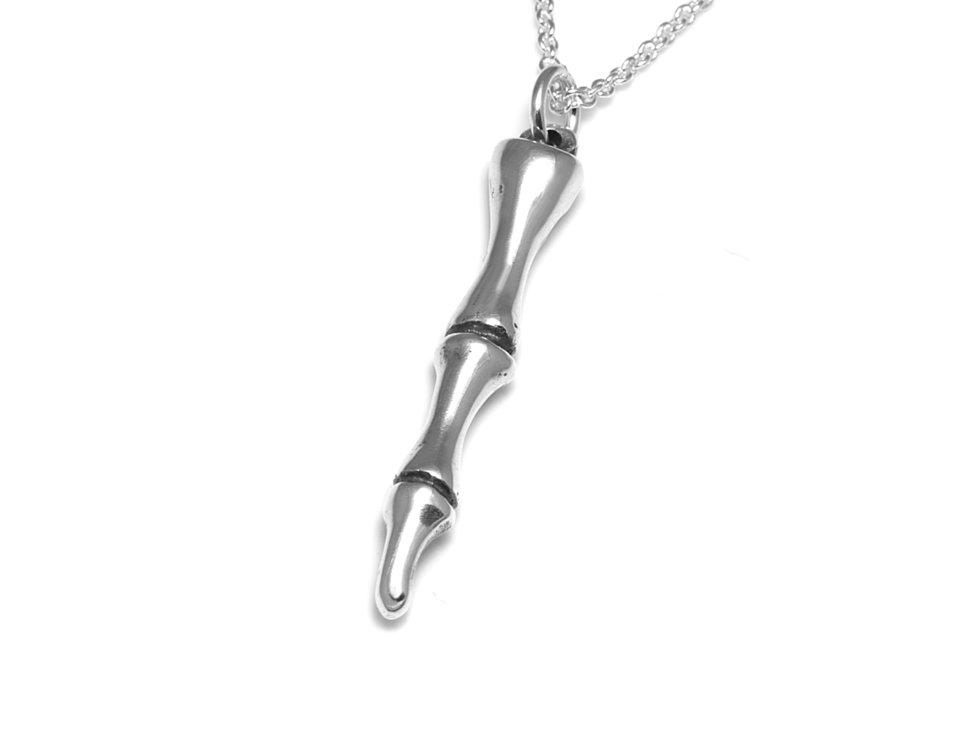 Fingerben Halsband, Falang Skelett Smycke i Silver - 3