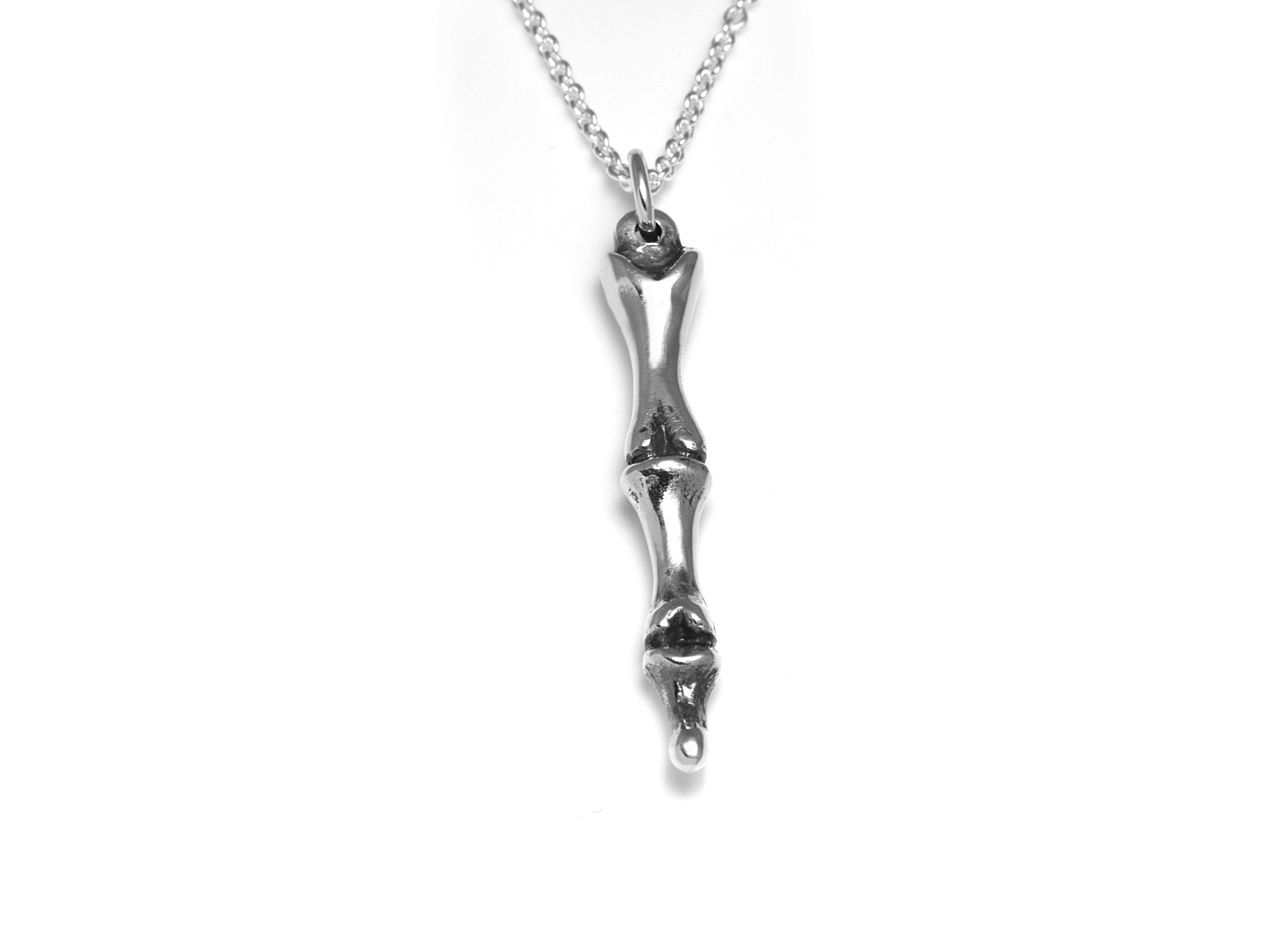 Fingerben Halsband, Falang Skelett Smycke i Silver - 2