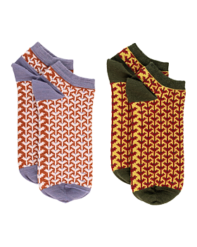 2 PAIRS  EVELINA & ESTELLE, MERINO WOOL SNEAKER SOCKS