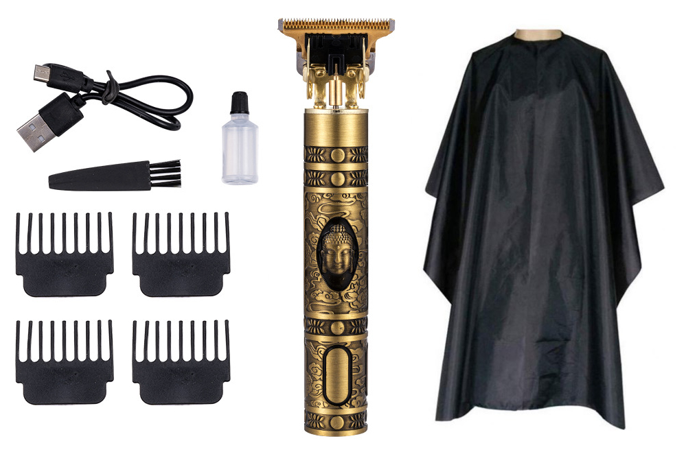 Hår & Skäggtrimmer Deluxe Kit + Gratis Frisörförkläde - Buddha