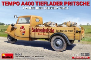 1/35 Tempo A400 Tieflader Pritsche 3-Wheel Beer Delivery Truck