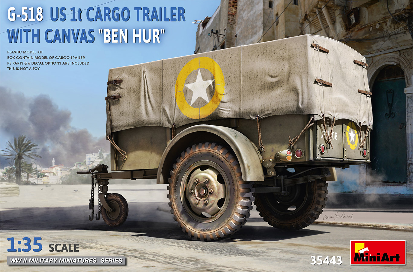 1/35 G-518 US 1t Cargo Trailer Ben Hur w/Canvas