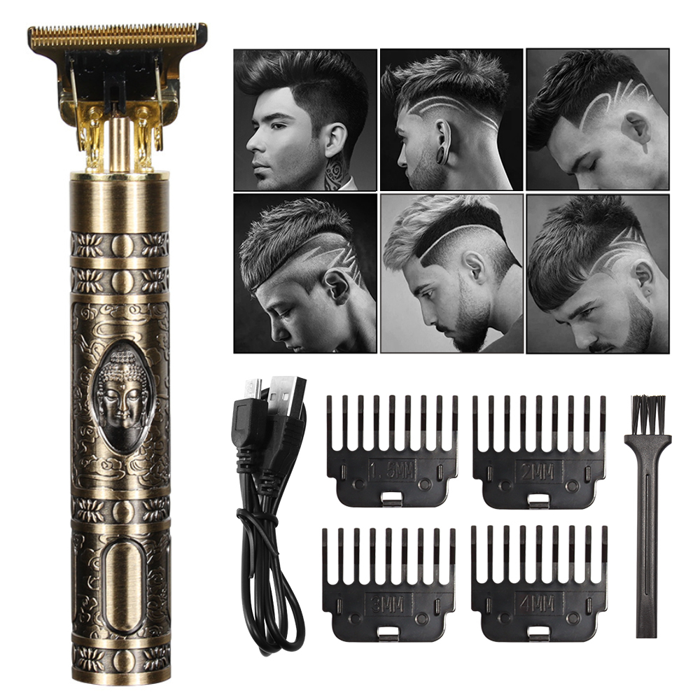 Hår & Skäggtrimmer Deluxe Kit + Gratis Frisörförkläde - Buddha - 4