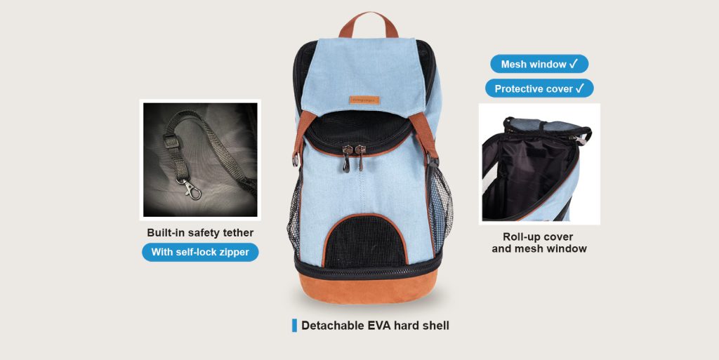 Denim Fun Lightweight Pet Backpack - Denim - 12