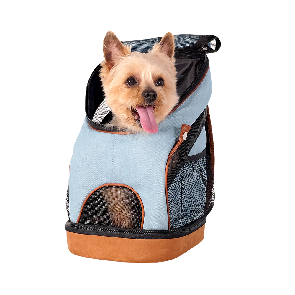 Denim Fun Lightweight Pet Backpack - Denim - 2
