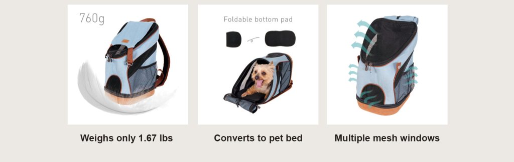 Denim Fun Lightweight Pet Backpack - Denim - 10