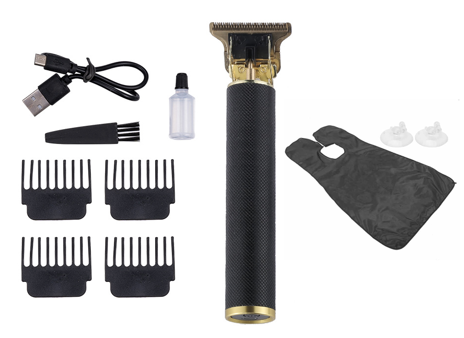 Hair & Beard Trimmer Deluxe Kit + Free Shaving Apron - Black
