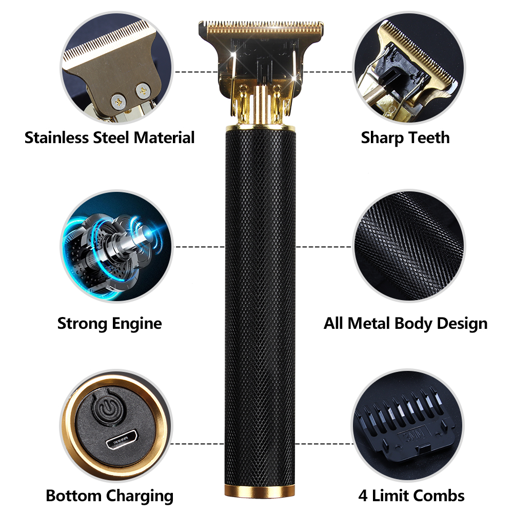 Hair & Beard Trimmer Deluxe Kit + Free Shaving Apron - Black - 2