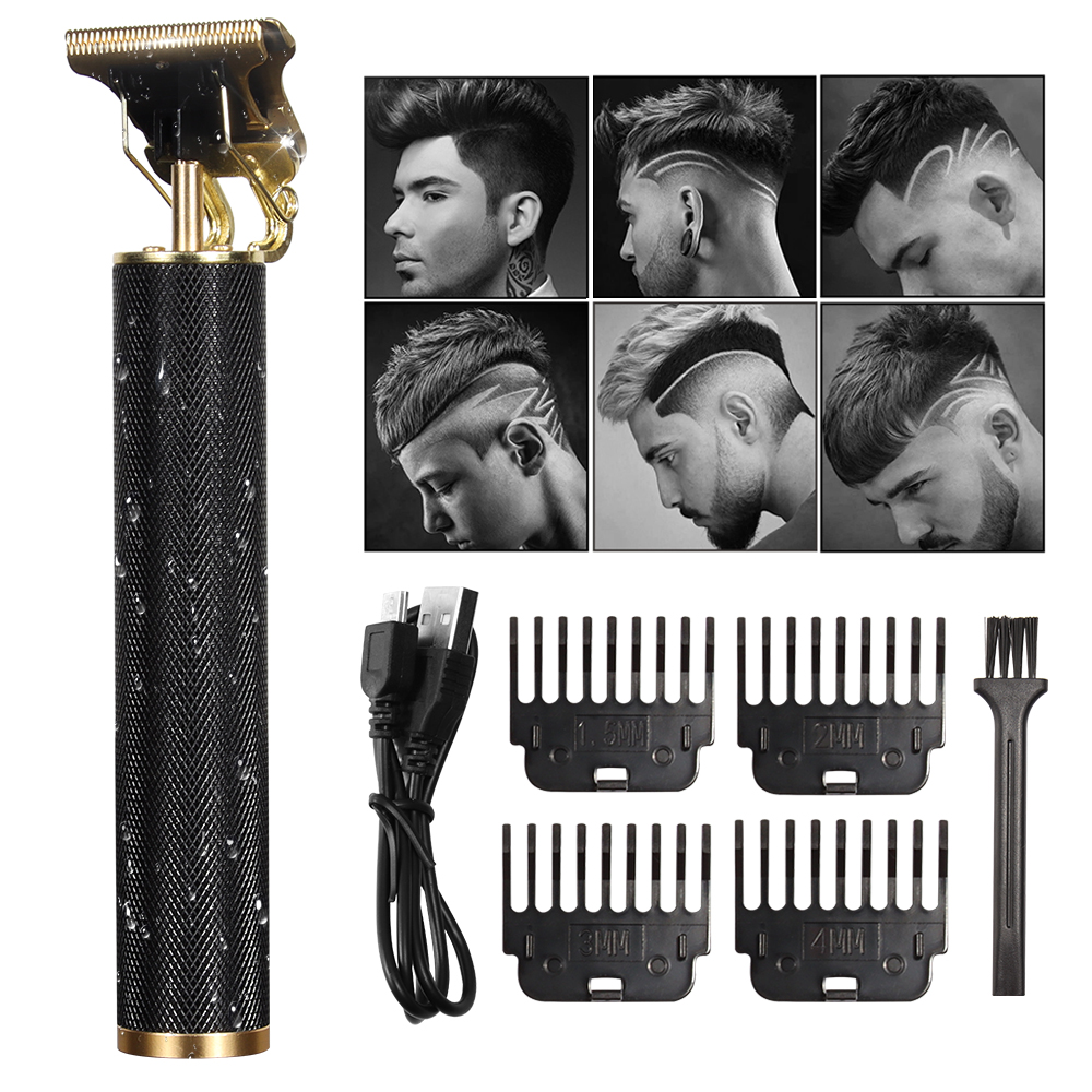 Hair & Beard Trimmer Deluxe Kit + Free Shaving Apron - Black - 12