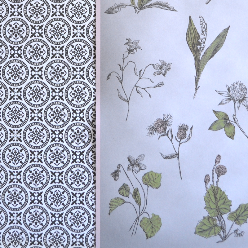 Designpapper - ark med vårblommor