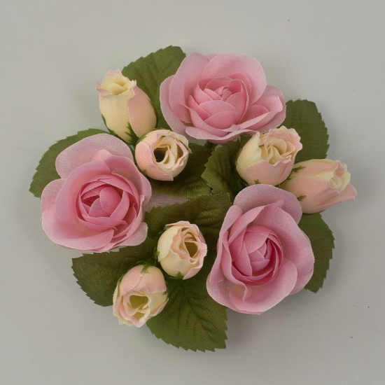 Ljusmanschett med rosa rosor