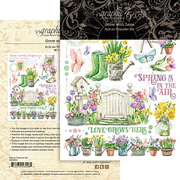 Graphic45 - Rub-On Transfers - Grow With Love