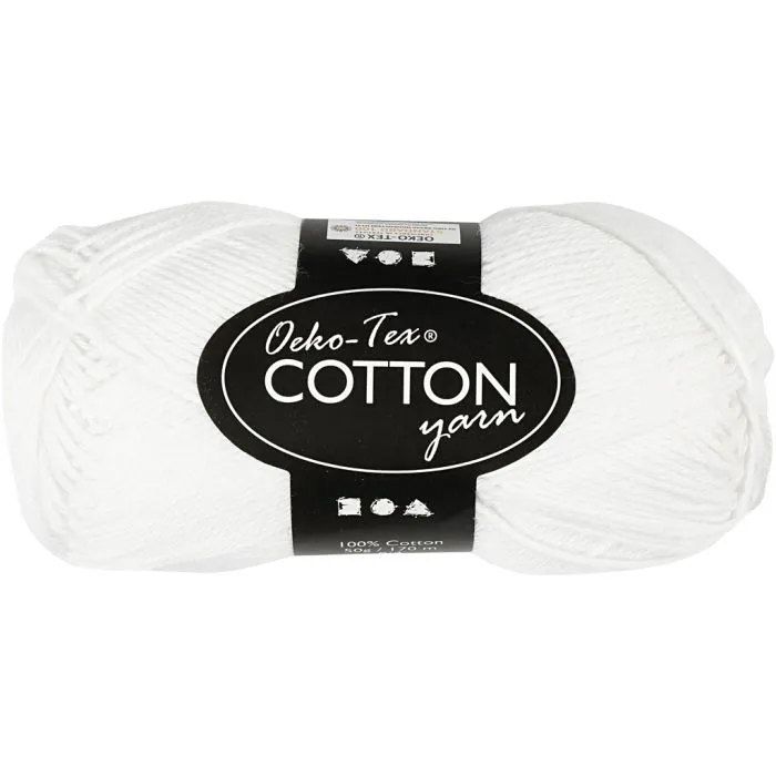 Oeko-Tex Cotton garn - Vit 8/4