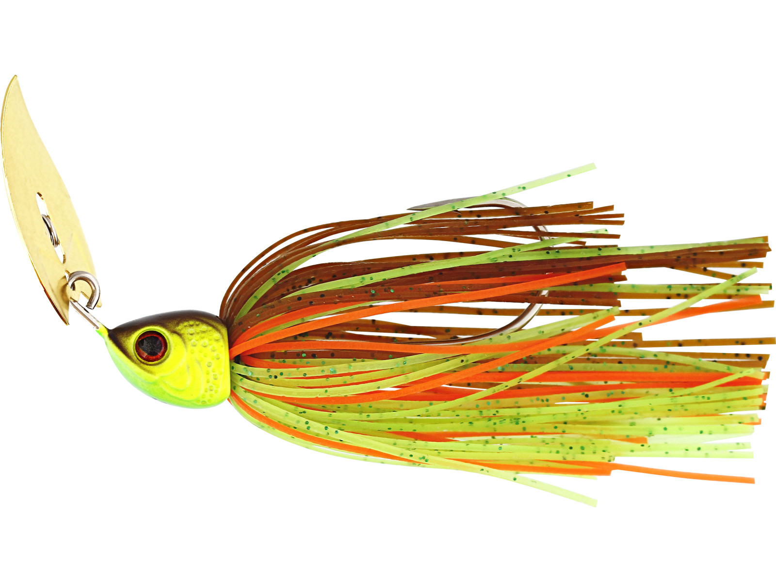 BLADEBITE V2 TUNGSTEN BLADED JIG IS A CHATTERBAIT FROM WESTIN. GOOD PERCH LURE. BROWN CHARTREUSE