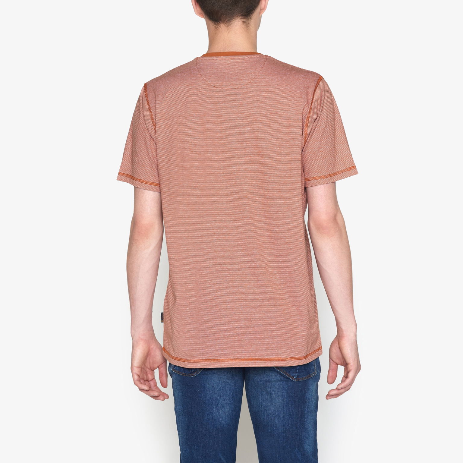 Signal - Yann Mini Stripe Tee - Sienna Orange  - 2