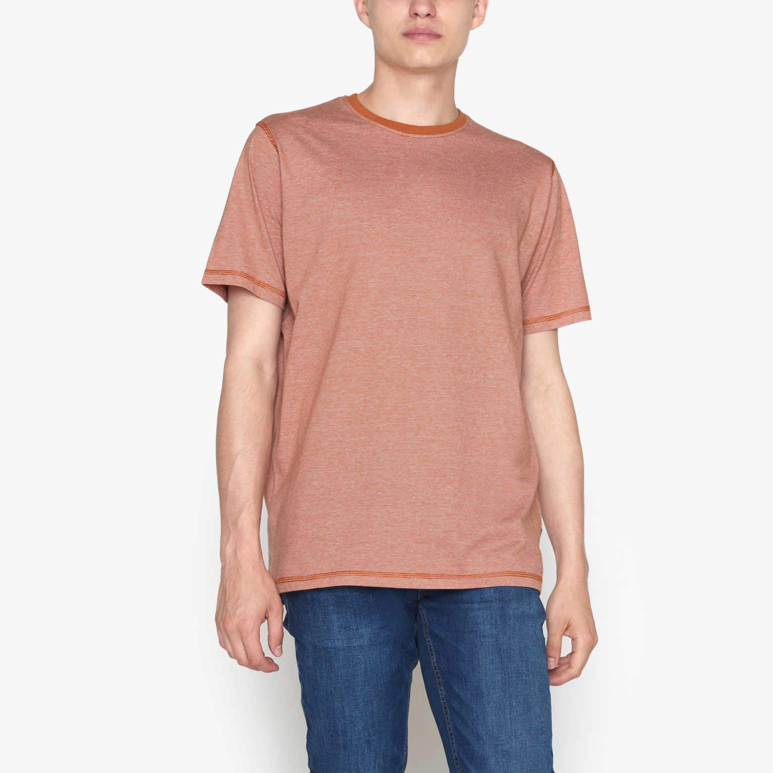 Signal - Yann Mini Stripe Tee - Sienna Orange 