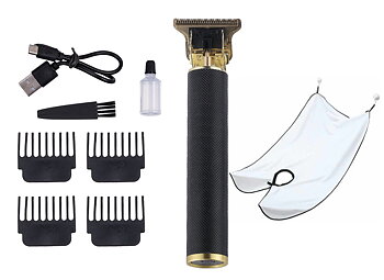 Hair & Beard Trimmer Deluxe Kit + Free Shaving Apron - Black