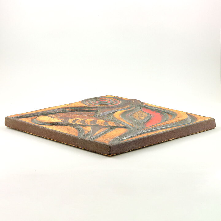 Noomi Backhausen (1970s) Quadratic Wall Plaque with Bird Motif 33 cm