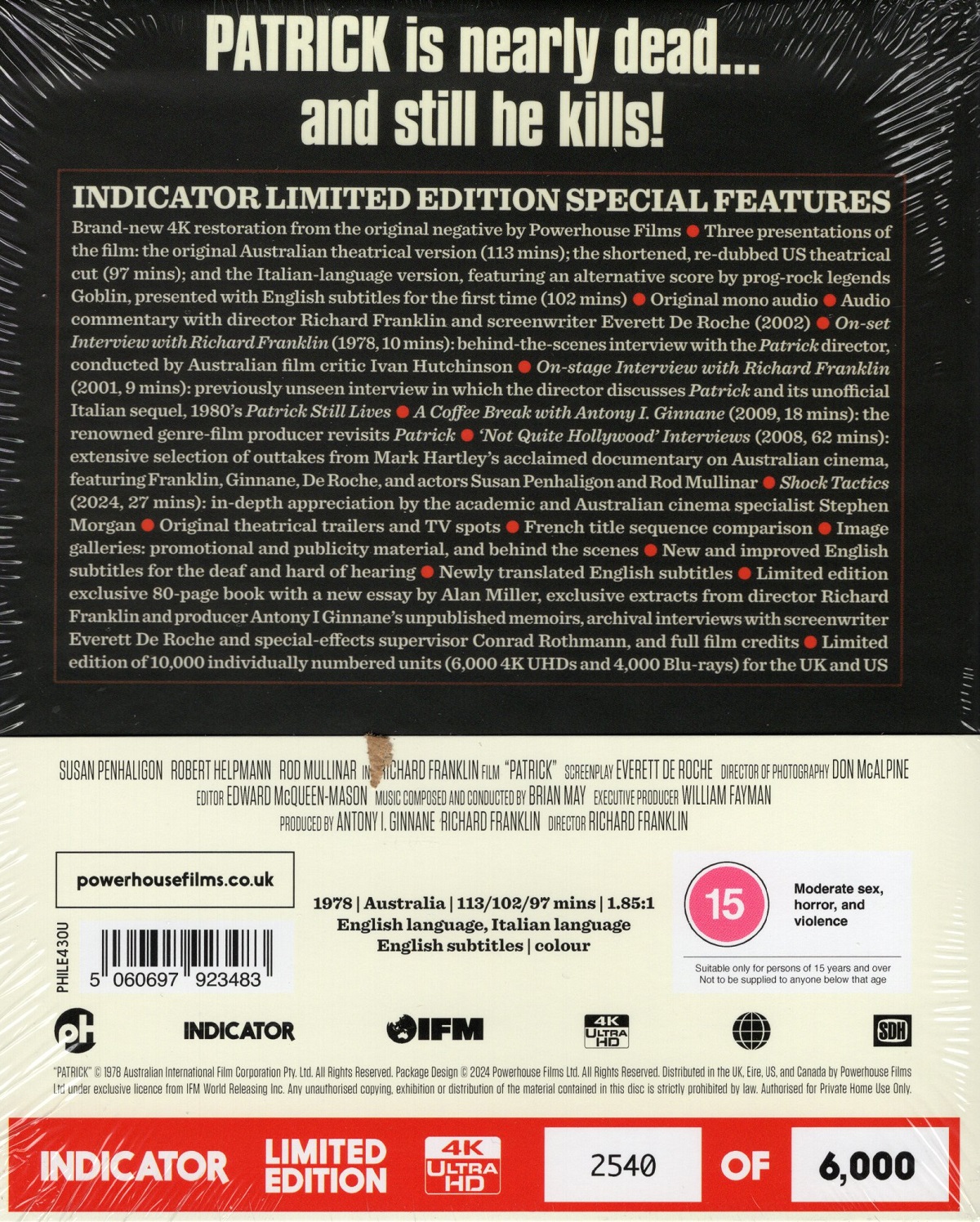 Patrick (Limited Edition) (ej svensk text) (4K Ultra HD) - 2