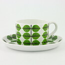 Stig Lindberg (Berså 1961) Teacup with Green Leaf Decor 11,5 cm (2)