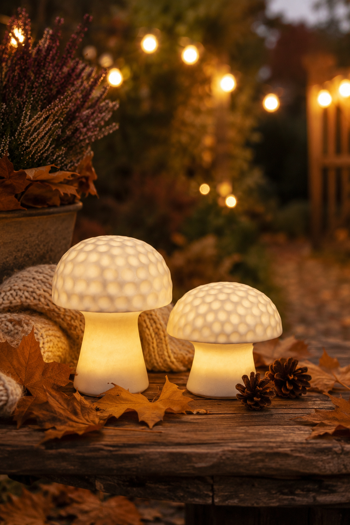 Solcellsdekoration - Solcellsbelysning - Svamp - 19x24x19 cm