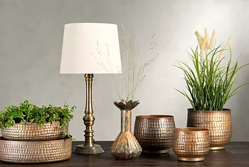 Lampfot Olive antik mässing, 39 cm