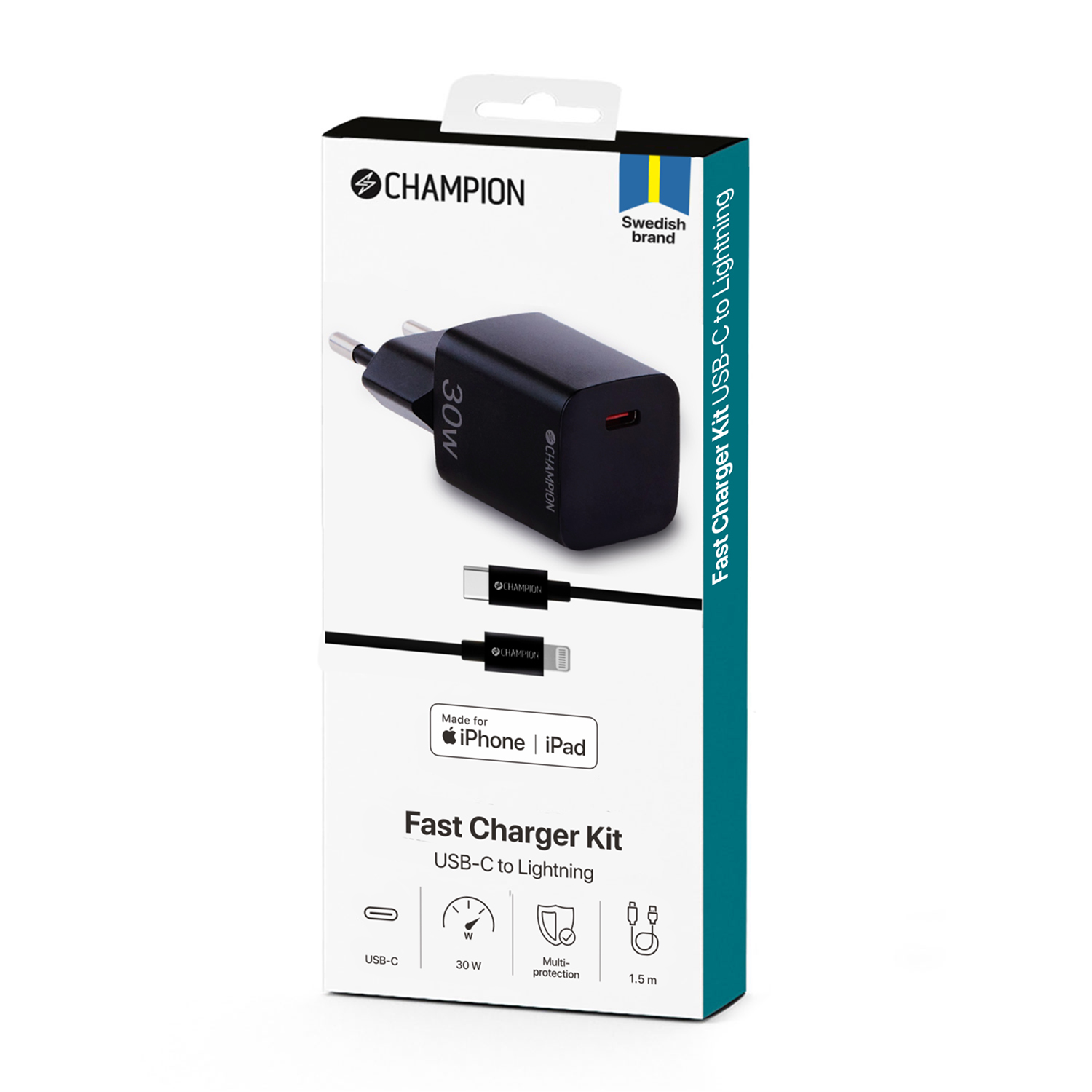 Laddare 20W + USB-C till Lightning Kabel Svart - 3