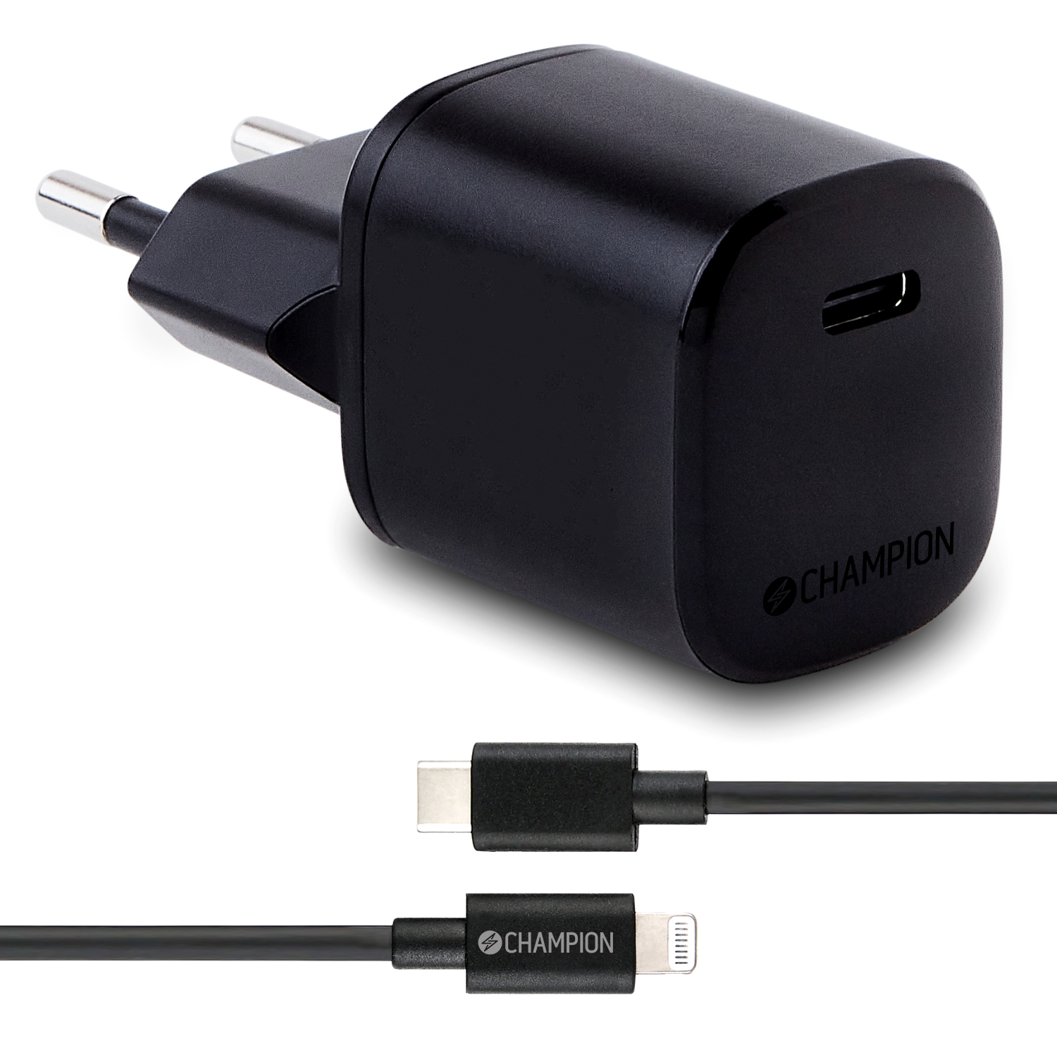 Laddare 20W + USB-C till Lightning Kabel Svart - 2