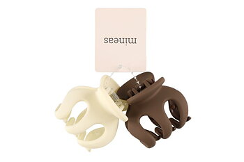 Hårspänne, set, 2 st. gräddvitt och brun
