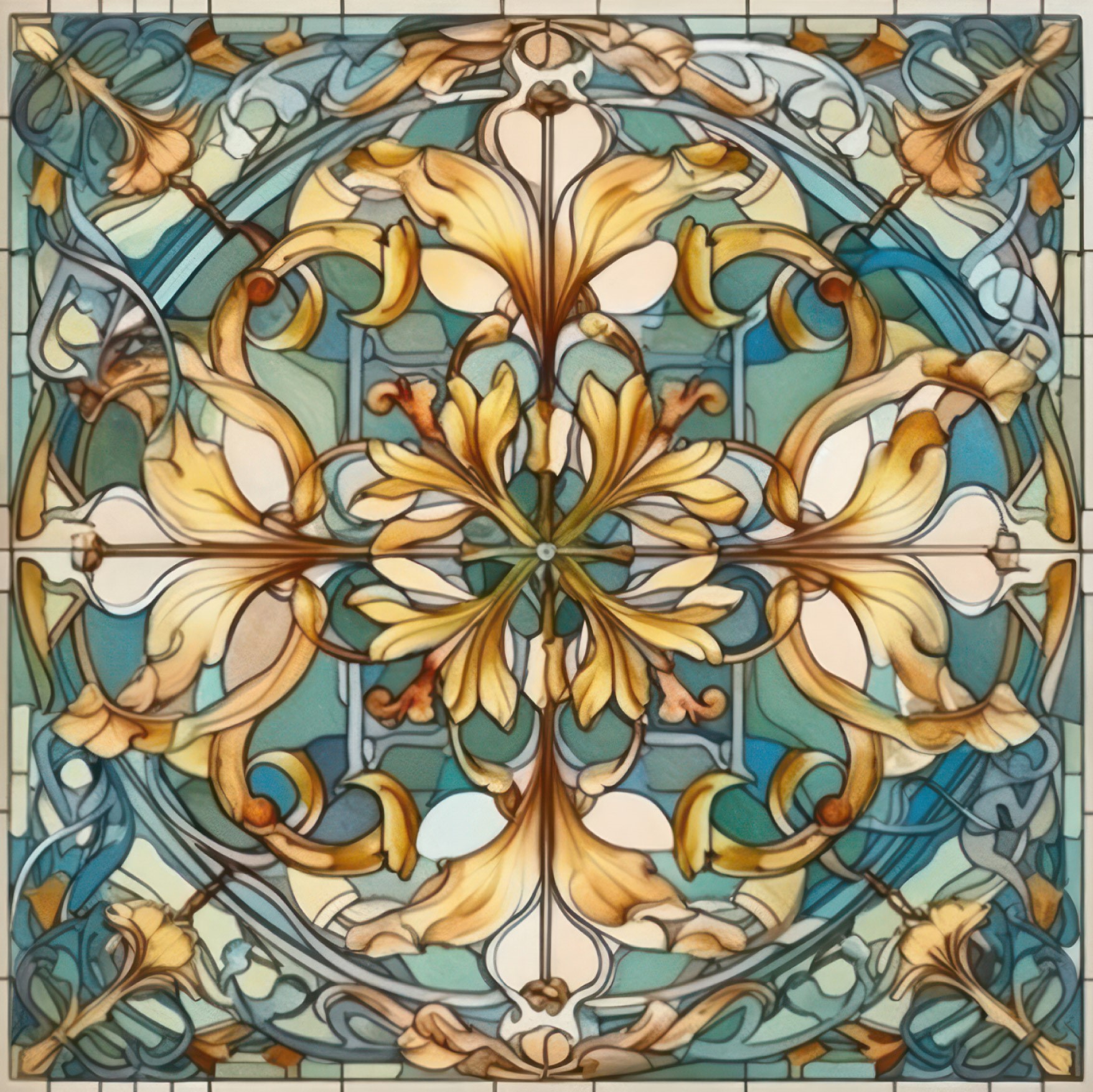 Art nouveau modell 8 Kakeldekor - 2