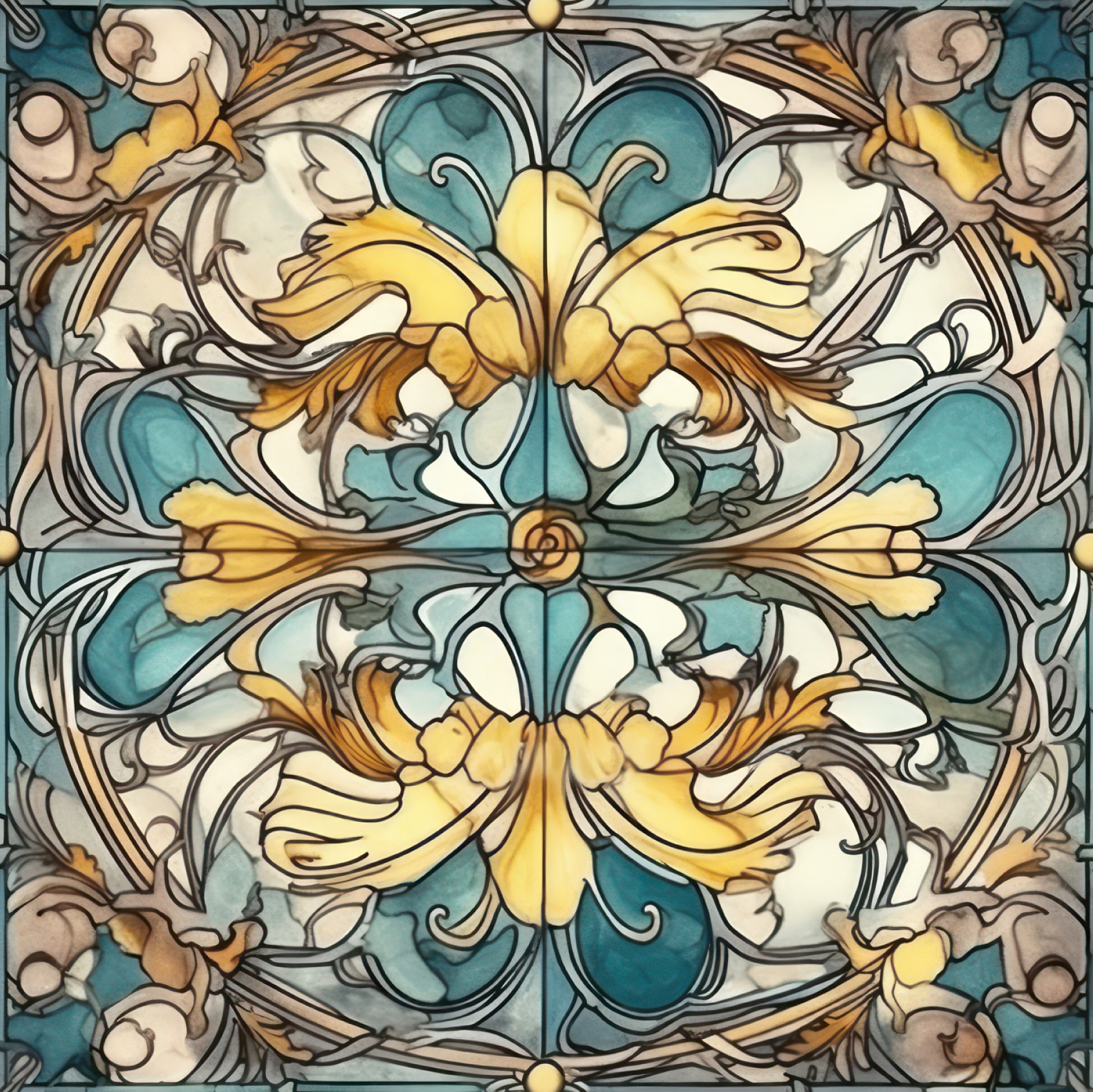 Art nouveau modell 9 Kakeldekor - 2