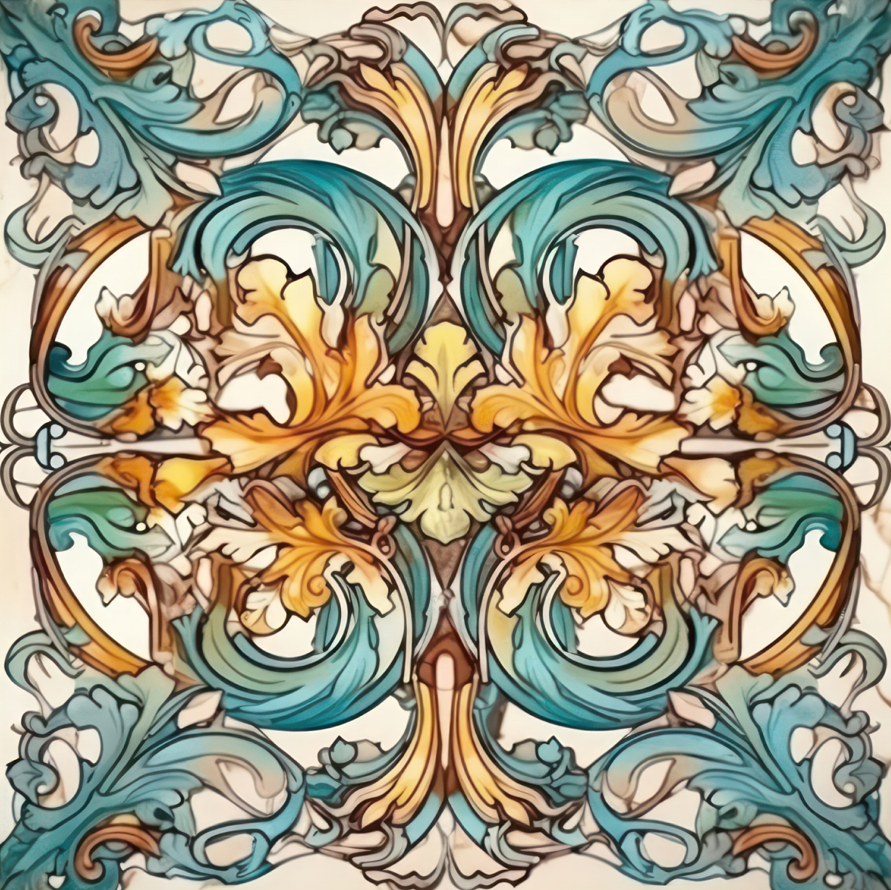 Art nouveau modell 10 Kakeldekor - 2