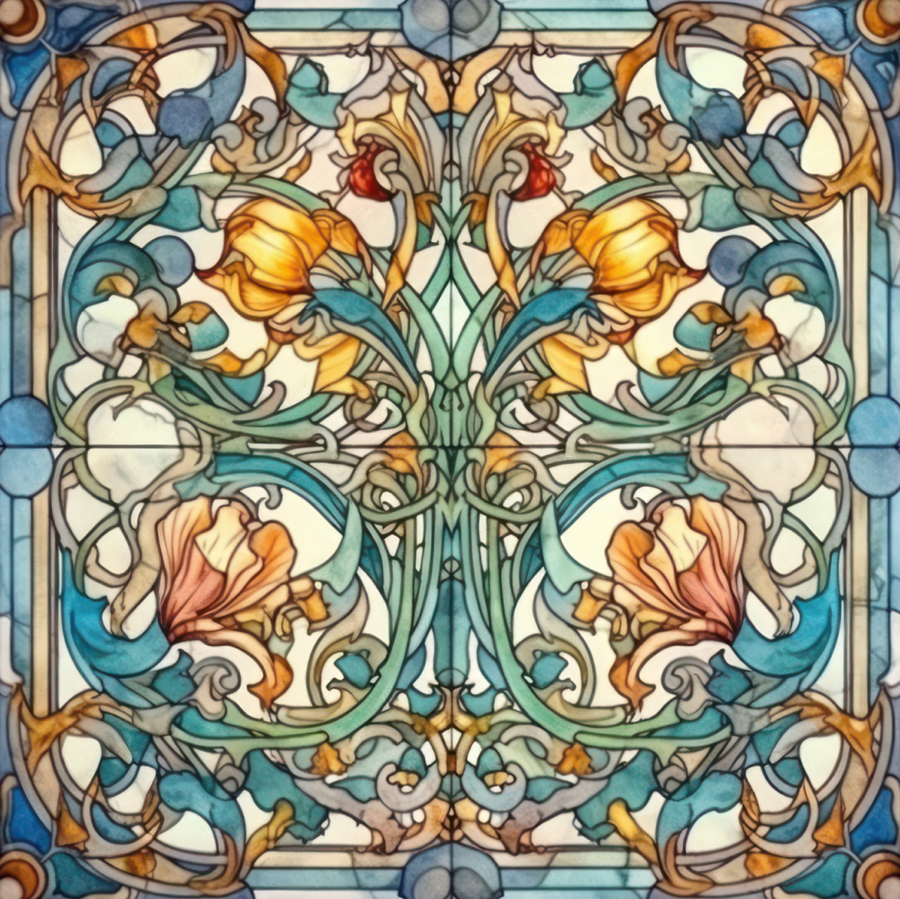 Art nouveau modell 11 Kakeldekor - 2