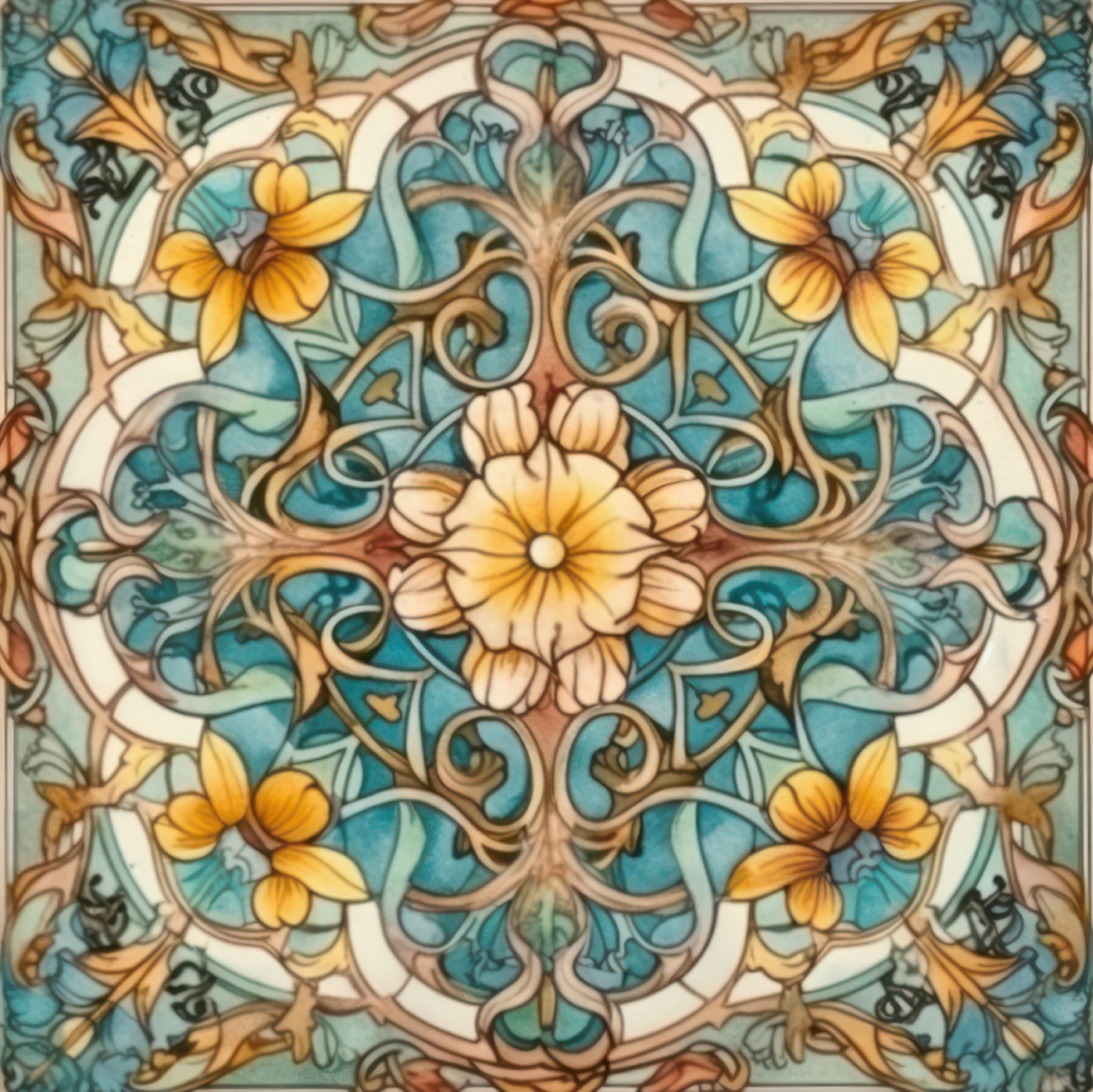 Art nouveau modell 13 Kakeldekor - 2