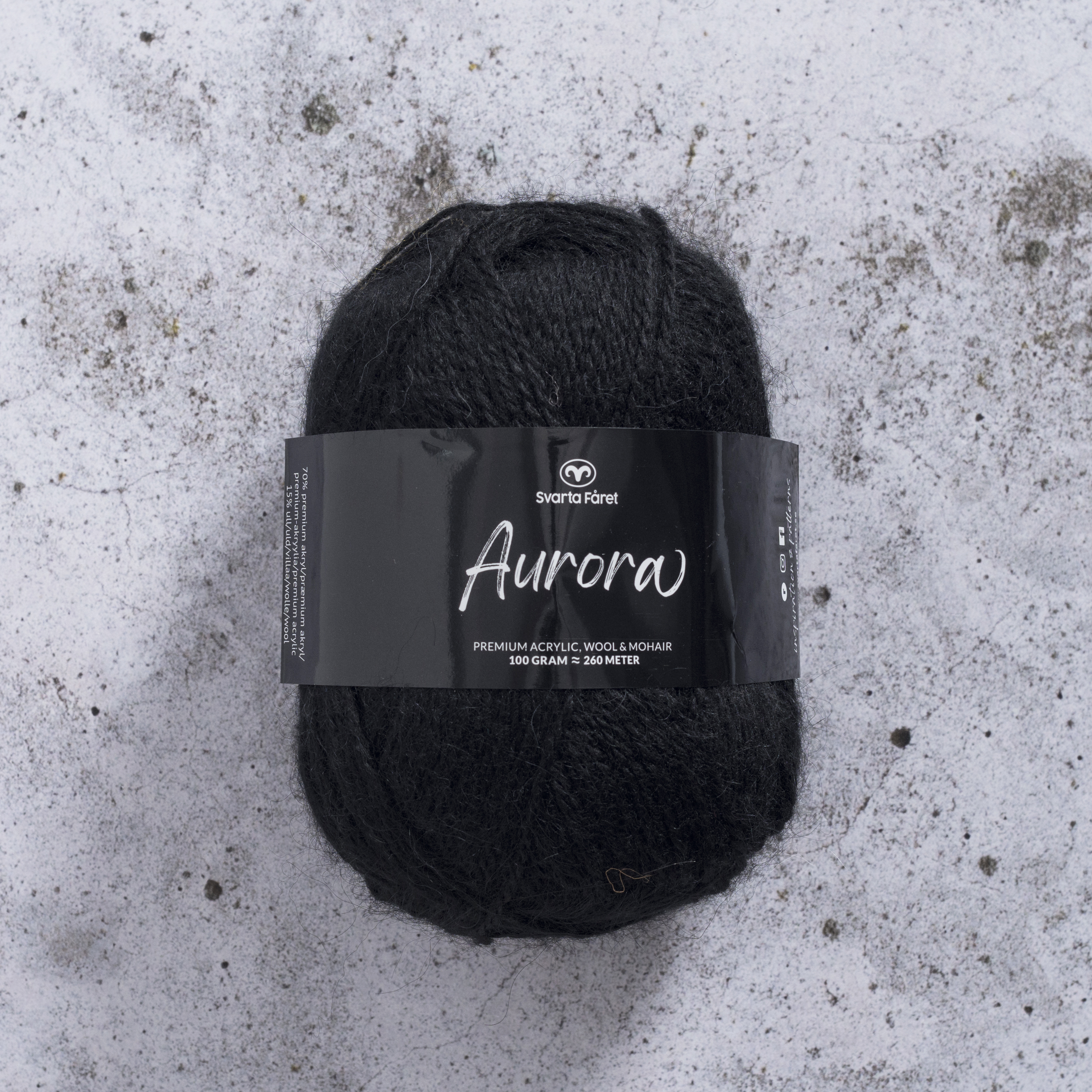 Svarta Fåret Aurora 100 g Pitch black 31611