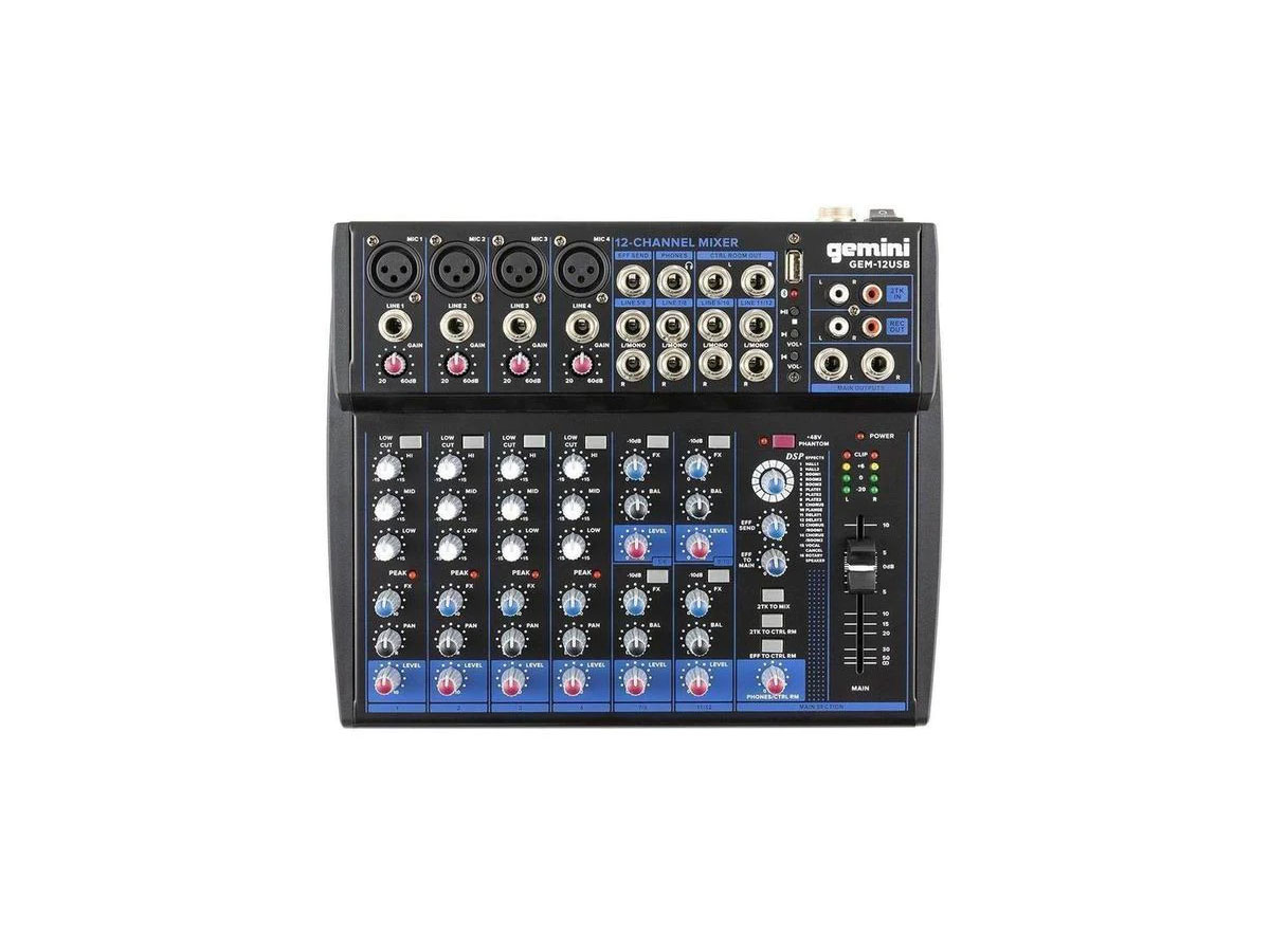 Gemini GEM-12USB | 12-kanals USB-mixer med blåtand - 2
